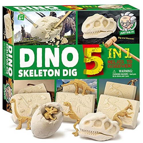 Kit De Excavación De Esqueletos De Dinosaurio Niños R...