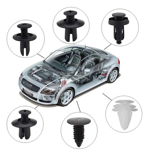 Kit 460 Clip Broche Retencion Plastico Auto Lata Tapabarro