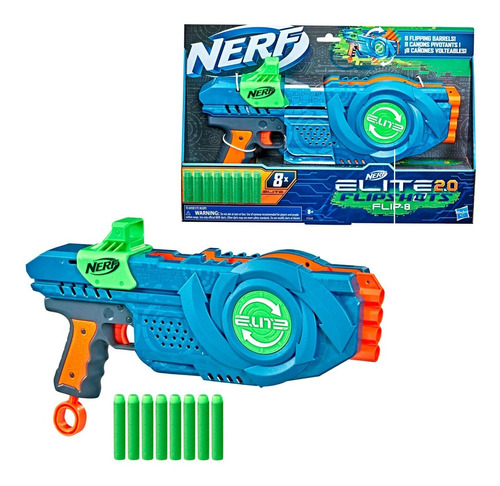 Lanzador Nerf Flip 8 Elite 2.0 C/ Dardos Pistola Vamosajugar