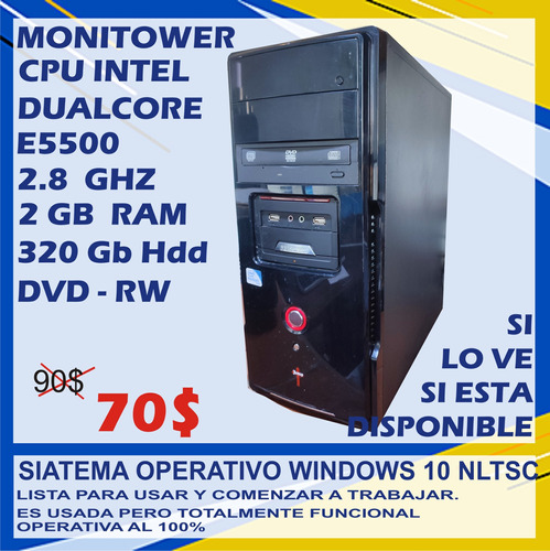 Cpu Minitower Dualcore E5500 A 2.8 Ghz