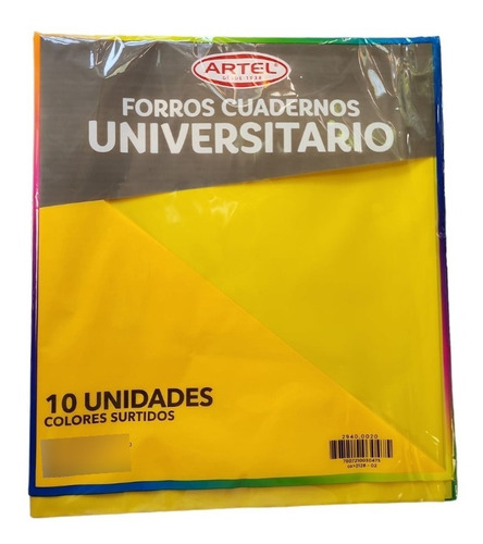 Forro De Cuaderno Universitario 10unidades Dif. Colores