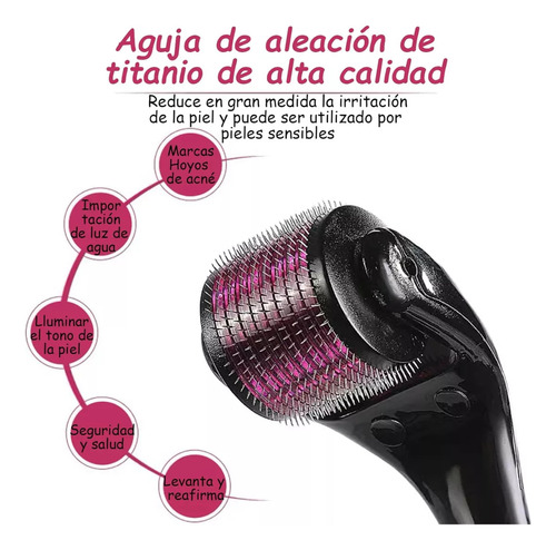 Rodillo Micro Agujas Derma Roller Rejuvenecedor Facial
