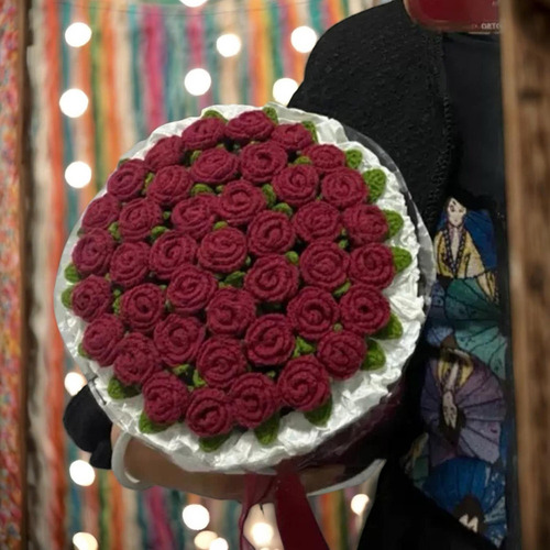 A Ramo De Flores De Crochet Manta De Rosas De Crochet Manta
