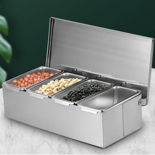 Bandejas De Caja De Condimentos De 4 Cuadrículas Grandes De