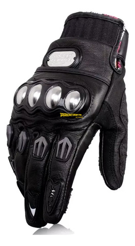 Guantes Para Motociclistas En Cuero Protección Metal