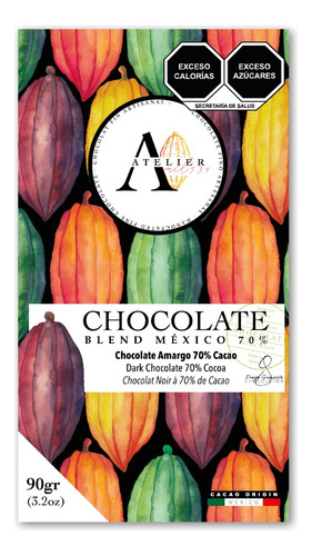 Barra De Chocolate Mil534 70% Cacao Blend México