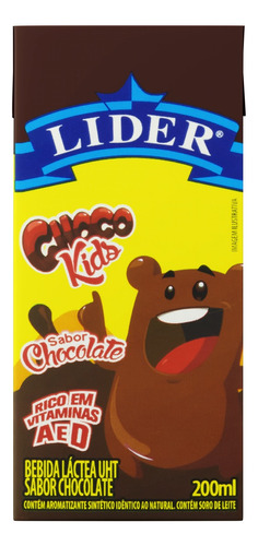 Bebida Láctea UHT Chocolate Lider Choco Kids Caixa 200ml