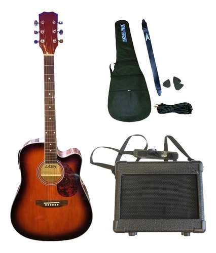 Guitarra Electroacustica + Amplificador 5 Watts + Accesorios