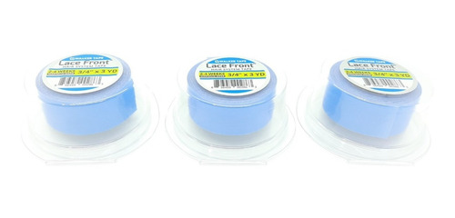 Fita Adesivo Lace Front Azul 3 Metros - Kit Com 10 Fitas