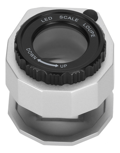Lupa Para Joyería Con Escala Uv Led De Metal De 30 Aumentos