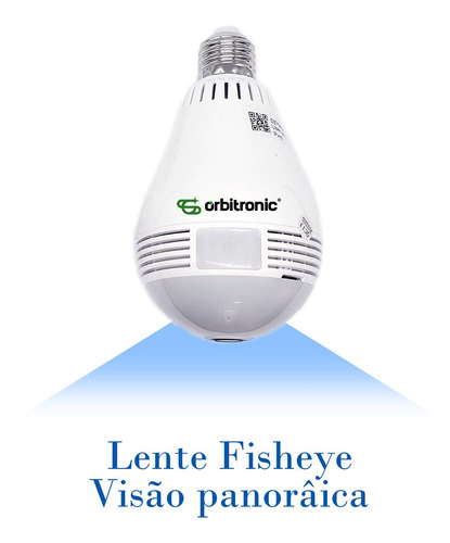 Imagem 2 de 6 de Camera Ip Lampada Segurança 360 Visão Noturna Espia Wifi Hd