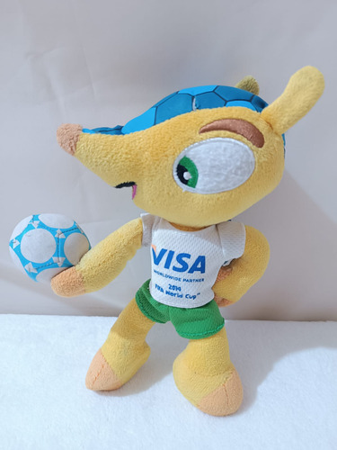 Peluche Fuleco 22cm, Mascota Oficial Fifa World Cup 2014. Amarillo (Usado)