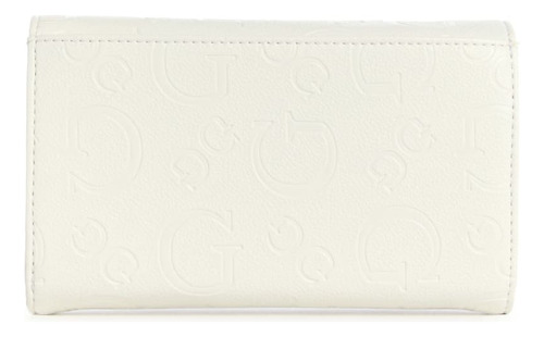 Bolsa Cartera Guess Blanco Troquelado G Oro Blanco