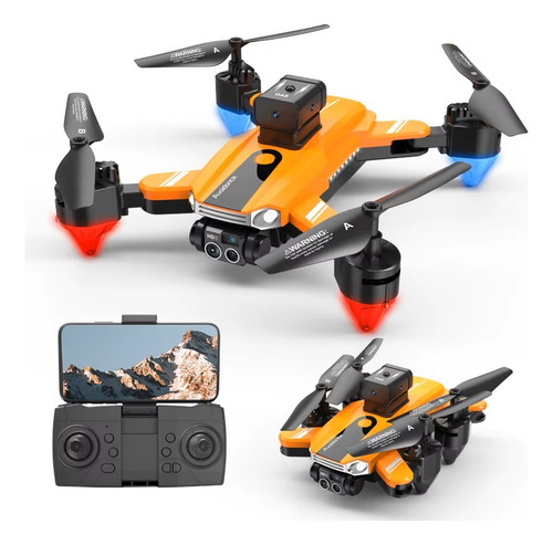 Dron S13 Plegable Y Recargable Con Cámara Hd 2.4ghz Control Negro/naranja