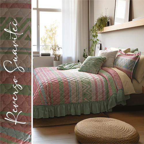 Colcha Individual Neo Carol Con Funda Lavable Concord