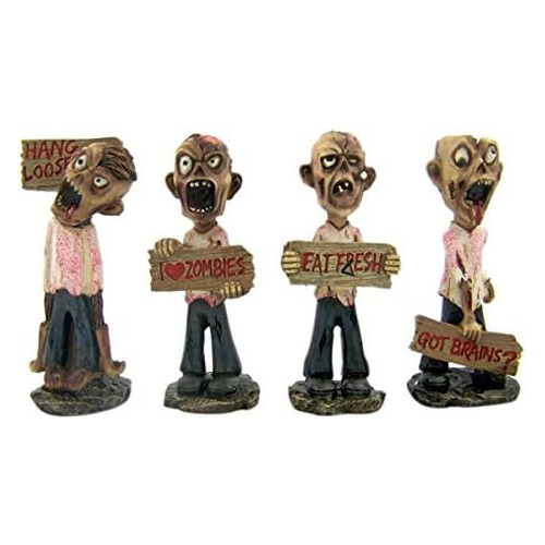 Idad Hogar, Mini Estatuas De Zombis Horribles Señales,...