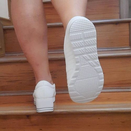 Imagem 8 de 9 de Tênis Anabela Kolosh Matelassê Sportstyle Branco C1411(c/nf)