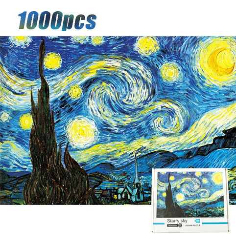 Rompecabezas Noche Estrellada Arte Van Gogh De 1000 Piezas
