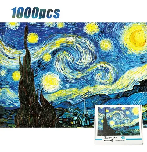 Puzzle De Noche Estrellada De 1000 Piezas Con Brillo – 70x51 Cm Para Adultos Y Niños