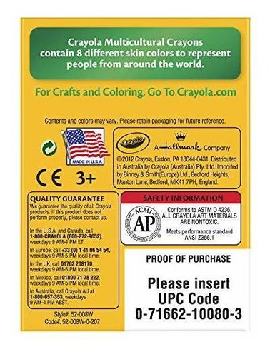 Crayola Multicultural Crayons (pacote De 8 Lápis De Cor)