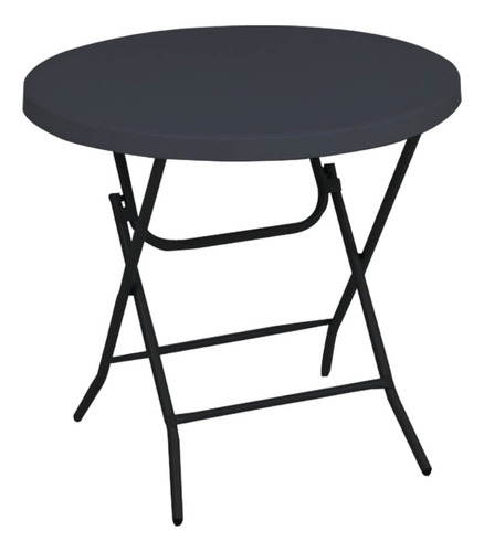 Mesa Plegable Redonda 74x74x80cm Negra Northwest