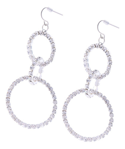 Festa De Noiva Delicado Strass Prata Cristal Três-anel
