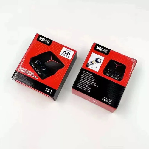 8 Audífonos In-ear Gamer Inalámbricos M90pro Negro Mayoreo
