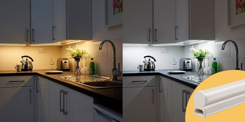 Imagen 7 de 10 de Liston Led 7w 220v Bajo Alacena Mesada 60 Cm Interconectable