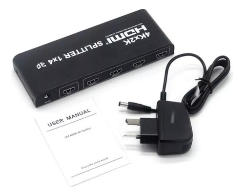 Splitter Hdmi 1 X 4 4k 2k Full Hd 3d Con Fuente 4 Pantallas