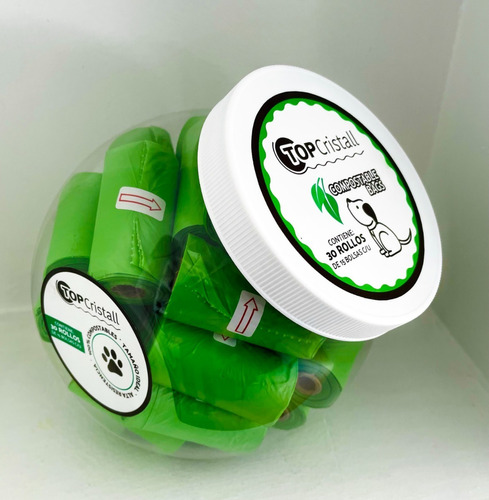 Contenedor Con 30 Rollos Compostable Y Biodegradables 