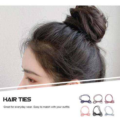 6 Cintas Elásticas De Dos Capas Para El Cabello Con Nudo Elá