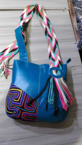 Bolso Carriel Tagua Correa Wayuu Para Mujer Cuero Artesanía