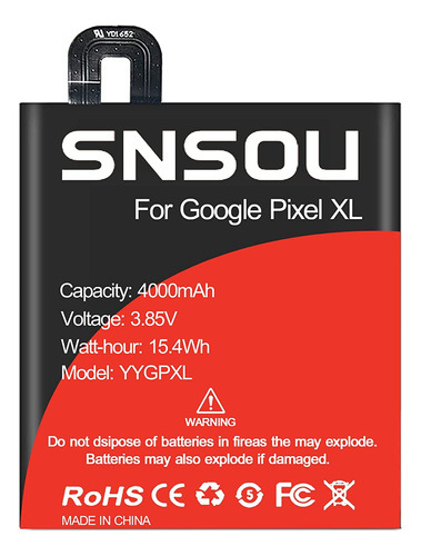 Google Pixel Xl Battery, Snsou 4000mah Li-polymer Replacemen