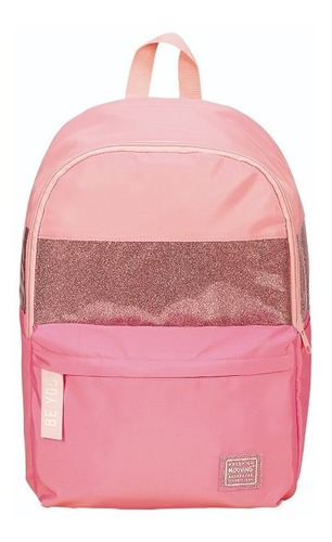 Mochila Baires Rose Mooving 18 L Pu Glitter Rosa