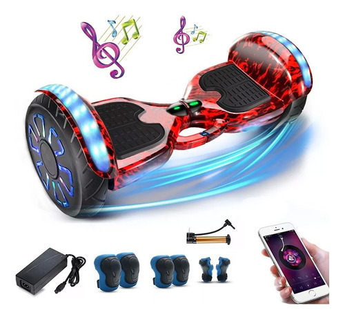 Patineta Eléctrica Hoverboard 10 In Con Bluetooth Luces Led