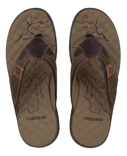 Chinelo Masculino Freeway Couro Texas Marrocos-3246