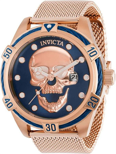 Reloj  Bolt Skull Para Hombre 37444 Cuarzo Con Correa De