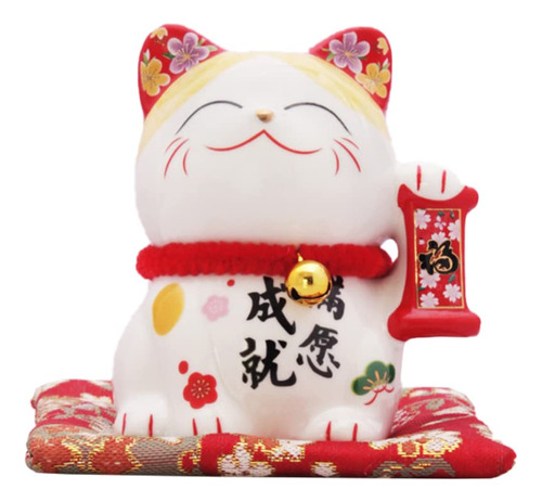 Figura Gato De La Suerte Chino Amuleto Maneki Neko Feng Shui