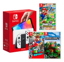 Comprar Consola Switch Oled Blanco + Superstar + Odyssey + Minecraft