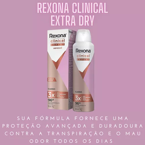 Antitranspirante Aerossol Extra Dry Rexona Clinical 150ml