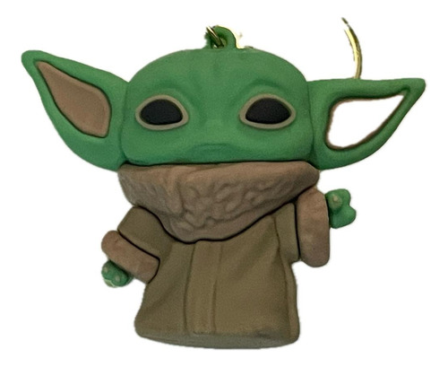 Keychain Chaveiro Mandaloriano Starwars Bebê Yoda Din Djarin Cor Verde