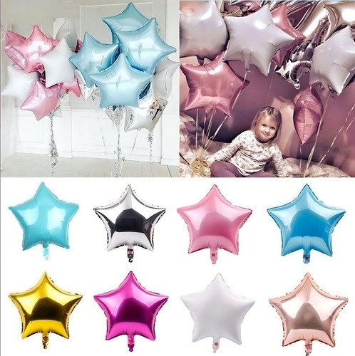 14 Globos Americanos Metalicos De Estrella Estrellas 55 Cm