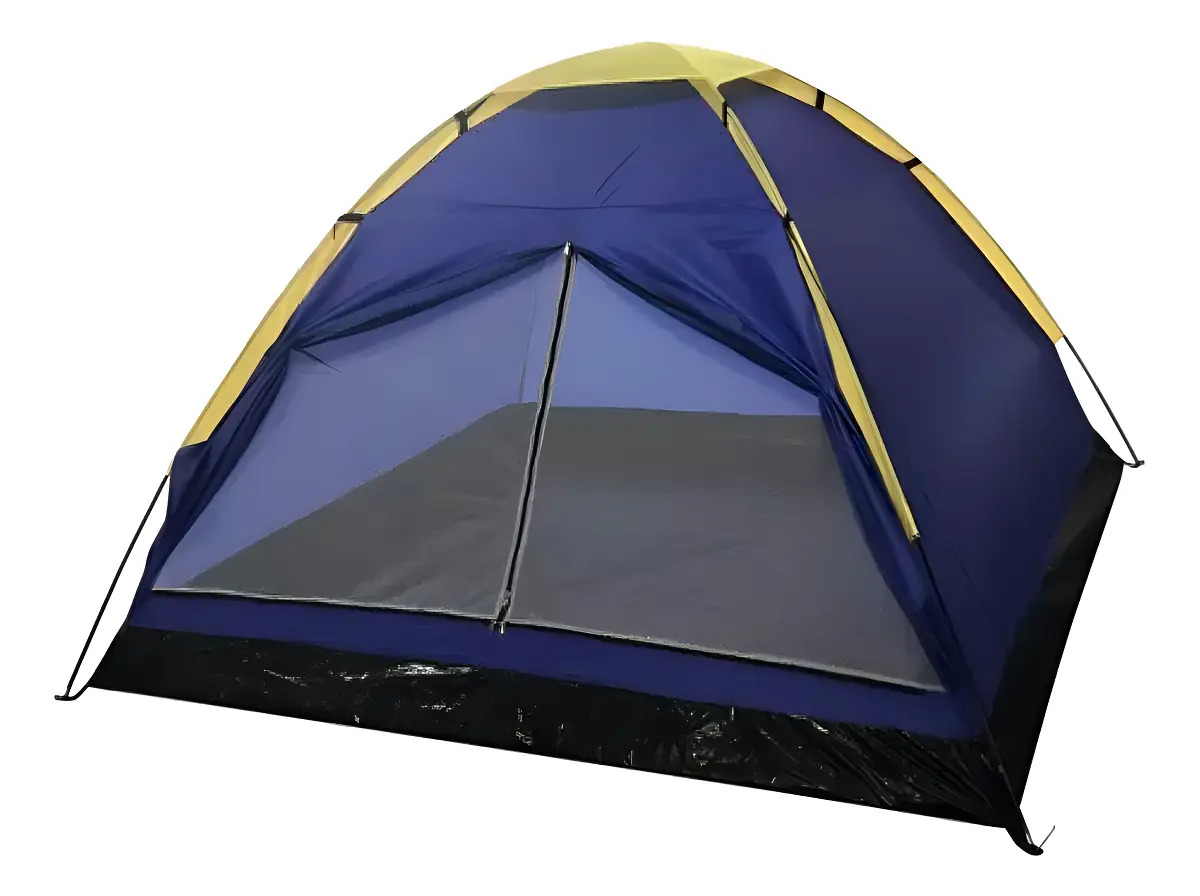 Barraca Camping 4 Lugares Porta Dupla Azul Importway Iwbc4p
