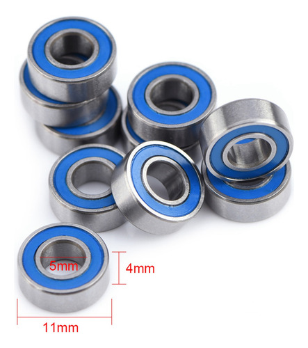 Cojinetes En Miniatura Con Doble Blindaje 5x11x4mm, 10 Pzas