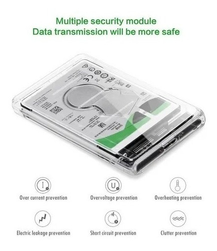Imagen 4 de 5 de Cofre Case Transparente Disco Duro Sata2.5 Usb3.0