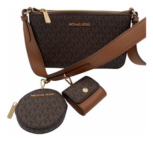 Michael Kors Crossbody Xdy Tech Attch Monograma Chocolate