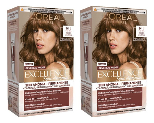 Coloraçao Imedia Sem Amonia 6u Louro Escuro - Kit Com 2un