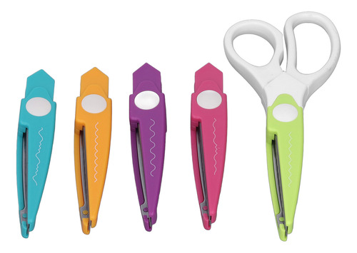 Tijeras Para Manualidades Con Borde Decorativo, 5 En 1, 4 Cu