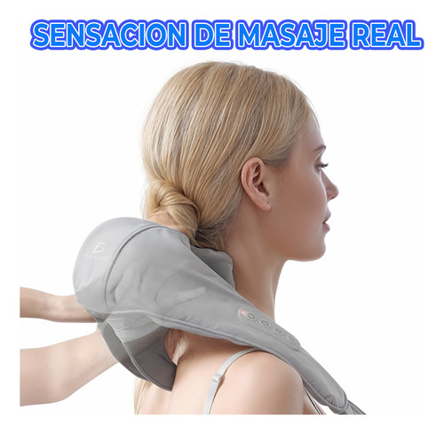 Masajeador 3d Eléctrico Cuello Hombros Cintura Piernas Calor Color Gris Ele-Gate