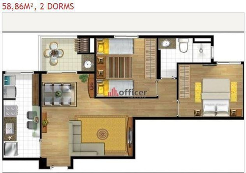 Imagem 10 de 16 de Apartamento Com 2 Dormitórios À Venda, 62 M² Por R$ 402.387,37 - Jardim Oriente - São José Dos Campos/sp - Ap0299